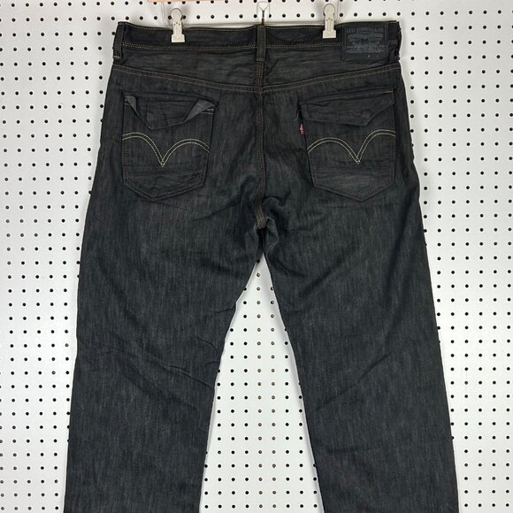 Levi's 569 Loose Straight Black Jeans 38x34 Flap Pocket Gothic Punk Skater Y2K - Picture 2 of 7